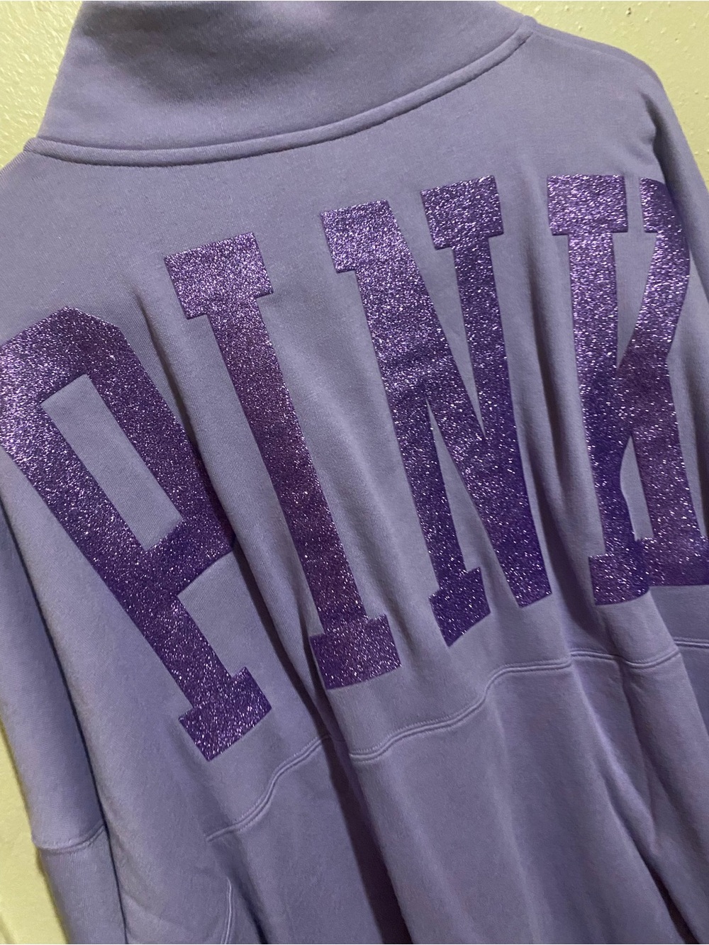 PINK Victoria's Secret Lavender Zip-Up Sweatshirt - Picture 3 of 4